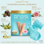 Moisturizing Socks - Gel Silicone Aloe Spa Socks (Up to Size 8.5) Infused with Vitamin E & JoJoba Oil - Self Care Gifts for Women, Spa Gifts for Women, Stocking Stuffers for Adults - Image 6