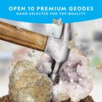 National Geographic Break Open 10 Premium Geodes – Includes Goggles & 2 Display Stands - Great STEM Science Kit, Geology Gift for Kids, Break Your Own Geodes with Crystals - Image 4