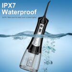 300mL Water Flosser Cordless - Rechargeable Travel Water Flossers for Teeth Cleaning with 5 Pressure Settings, 4 Tips, IPX7 Waterproof for Teeth Cleaning - Image 6