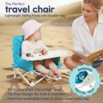 Hiccapop OmniBoost Travel Booster Seat with Tray for Baby | Folding Portable Seat for Dining Table, Camping, Beach, Grandma’s | Tip-Free Design Straps to Kitchen Chairs - Image 3