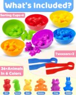 Counting Animals Montessori Toys for 3 4 5 Years Old Boys Girls, Preschool Learning Activities Educational Sensory Toys Gifts Stocking Stuffers for Kids Toddlers Ages 3-5, 4-8 - Image 3