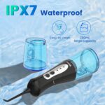 Water Flosser Dental Pick for Teeth, Portable Oral Irrigator Teeth Cleaner with High Water Pressure 5 Jet Tips, IPX7 Rechargeable Travel Water Flossing for Brace Orthodontic Gum Care - Image 7