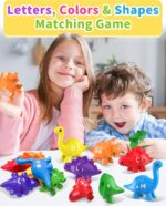 26PCS Dinosaur Alphabet Learning Toys for Toddlers Kids 3-5, Montessori Educational Toys Gifts for 3 4 5 Year Old Boy Girl, Preschool Learning Activities, Double Sided ABC Matching Game - Image 3