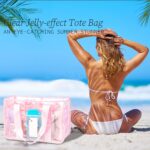 Iridescent Clear Beach Bag for Women, Large Pool Tote Cruise Vacation Essentials - Waterproof, Zipper Closure - Image 4