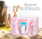 Iridescent Clear Beach Bag for Women, Large Pool Tote Cruise Vacation Essentials - Waterproof, Zipper Closure - Image 6