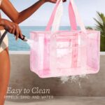 Iridescent Clear Beach Bag for Women, Large Pool Tote Cruise Vacation Essentials - Waterproof, Zipper Closure - Image 7