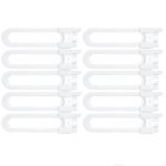 Vmaisi 10 Pack Baby Sliding Cabinet Locks - Adjustable U Shaped Child Safety Locks,Childproof Latches for Kitchen Bathroom Storage Cupboards Doors, Handles and Knobs White (10) - Image 3