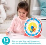 Melissa & Doug Turn & Tell Wooden Clock - Educational Toy with 12+ Reversible Time Cards - Image 3