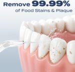 7AM2M Portable Water Flosser Cordless, Water Flosser with 3 Modes and 2 Jet Tips, USB C Rechargeable, IPX7 Waterproof, Dental Water Flosser for Travel and Home Use (White) - Image 4