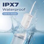 7AM2M Portable Water Flosser Cordless, Water Flosser with 3 Modes and 2 Jet Tips, USB C Rechargeable, IPX7 Waterproof, Dental Water Flosser for Travel and Home Use (White) - Image 6