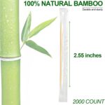Bamboo Toothpicks – 2000 Count, Individually Wrapped, Dual-Pointed Tips, 2.55 Inch, Disposable & Sanitary, Ideal for Dental Care, Food Picking, Home, Restaurant, and Travel - Image 3