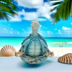 VVGIFTS Sea Turtle Meditation Yoga Decor, Garden Figurine Sea Turtle Meditating Coastal Beach Decorations, Zen Yoga Resin Statue for Home Office Decorations (Put The Palm Separate) - Image 3