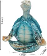 VVGIFTS Sea Turtle Meditation Yoga Decor, Garden Figurine Sea Turtle Meditating Coastal Beach Decorations, Zen Yoga Resin Statue for Home Office Decorations (Put The Palm Separate) - Image 4