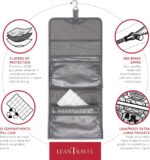 LeanTravel Hanging Toiletry Bag for Travel w/ 5 Pockets & 7 Day Plastic Pill Case Organizer - Image 4