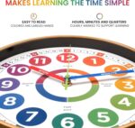 Kids Learning Wall Clock - Silent Non-Ticking Analog 10 Inch Teaching Clock for Classrooms & Bedrooms - Makes Telling Time Easy for Kids - Image 3