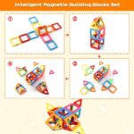 Coodoo Upgraded Magnetic Blocks Tough Tiles STEM Toys for 3+ Year Old Boys and Girls Learning by Playing Games for Toddlers Kids, Compatible with Major Brands Building Blocks - Starter Set - Image 6