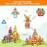 Coodoo Upgraded Magnetic Blocks Tough Tiles STEM Toys for 3+ Year Old Boys and Girls Learning by Playing Games for Toddlers Kids, Compatible with Major Brands Building Blocks - Starter Set - Image 7