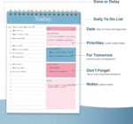 To Do List Notepad - Daily Planner Notepad Undated 52 Sheets Tear Off, 6.5" x 9.8" Checklist Productivity Organizer with Hourly Schedule for Tasks - Image 3