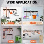 ELEAD 68'' All Metal Adjustable Garden Tool Organizer: Garage Tool Organizer Wall Mount with Orange Hooks, Garage Organizers and Storage, Tool Hangers for Shed - Image 5
