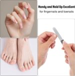 2 Pack Metal Nail File with Leather Case, Stainless Steel Double Sided Fingernail Files with Round Tip 3.6" Finger Nail Files for Natural & Acrylic Nails Travel(Black) - Image 4