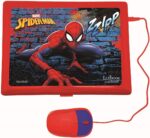 LEXiBOOK Spider-Man - Educational and Bilingual Laptop Spanish/English - Toy for Child Kid (Boys & Girls) 124 Activities, Learn Play Games and Music with Spiderman - Red/Blue JC598SPi2 - Image 3