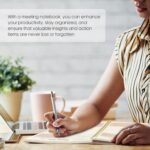 Taja Meeting Notebook For Work Organization - Work Planner Notebook With Action Items, Agenda Planner For Note Taking, 160Pages (6.9" X 9.9") Project Planner For Men & Women - Pink - Image 5