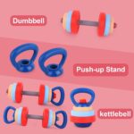 Kids Exercise Equipment With 2 Dumbbells and Kettlebell - Adjustable Workout Toy Equipment for Children Pretend Play Exercise - Toddler Beginner Gym & Fitness Family Games for Birthday Gifts - Image 3