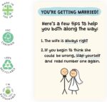 CENTRAL 23 Wedding Card Funny Congratulations - 'You're Getting Married Tips' - Marriage Humor Greetings For Groom Bride Couple - Engagement Newlyweds Jokes - Comes With Stickers - Image 3
