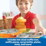 Learning Resources New Sprouts Waffle Time - Breakfast Pretend Play Food Kitchen Toys, Montessori Educational Game, Fine Motor Skills, Gifts for Boys and Girls - Image 4