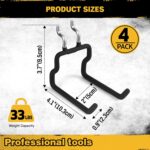 ELEAD 4-Piece Flat Pegboard Hooks, Peg Board Organizer Accessories for Hanging, Fit 1/4" Pegboard, Peg Board Tool Hangers for Garage Kitchen Workbench - Image 3