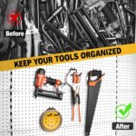 ELEAD 4-Piece Flat Pegboard Hooks, Peg Board Organizer Accessories for Hanging, Fit 1/4" Pegboard, Peg Board Tool Hangers for Garage Kitchen Workbench - Image 7
