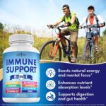 NEW AGE 8 in 1 Immune Support Booster Supplement with Echinacea, Vitamin C and Zinc 50mg, Vitamin D 5000 IU, Turmeric Curcumin & Ginger, B6, Elderberry 60 Count (Pack of 1) - Image 5