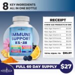 NEW AGE 8 in 1 Immune Support Booster Supplement with Echinacea, Vitamin C and Zinc 50mg, Vitamin D 5000 IU, Turmeric Curcumin & Ginger, B6, Elderberry 60 Count (Pack of 1) - Image 9