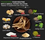 Super Calm Cortisol Supplement with Magnesium Glycinate, Ashwagandha KSM-66, L-Theanine, Phosphatidylserine, Ginkgo Biloba & Lions Mane for Calm, Focus, Mental Clarity, Relaxation, Sleep, Energy - Image 3