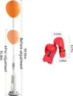 Reflex Bag, Punching Bag with Stand, Boxing Bag for Teens and Adults,Adjustable Boxing Ball with Suction Cup Base,Suitable for Fitness,Family Parent-Child Training Sports - Image 3