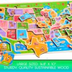 Montessori Mama USA Map Wooden Puzzle, Puzzles for Kids Ages 4-6 Educational Toys for 4 Year Old Kids Puzzles Ages 5-8 Landmarks, Animals, Capitols and States - Image 5
