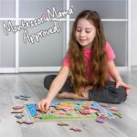Montessori Mama USA Map Wooden Puzzle, Puzzles for Kids Ages 4-6 Educational Toys for 4 Year Old Kids Puzzles Ages 5-8 Landmarks, Animals, Capitols and States - Image 7