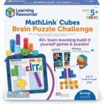 Learning Resources MathLink® Cubes Brain Puzzle Challenge, 80 Pieces, Ages 5+, Linking Cubes, Connecting Cubes, Math Manipulative, Counting Cube - Image 7