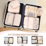 BAGAIL 8 Set Packing Cubes Luggage Packing Organizers for Travel Accessories-Cream - Image 6