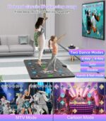 FWFX Dance Mat for Kids and Adults, 2-Player Musical Electronic Dancing Game for TV, Active Indoor Game for Family Parties - Ideal Christmas and Birthday Gift for Kids Boys Girls (Gray) - Image 4