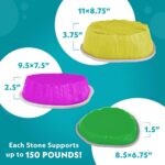 National Geographic Kids Jumbo Balance Stepping Stones – 12 Non-Slip Stepping Stones in 3 Heights with Foam Dice & Play & Learn Cards, Indoor & Outdoor Obstacle Course for Kids Ages 3+ - Image 4