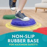 National Geographic Kids Jumbo Balance Stepping Stones – 12 Non-Slip Stepping Stones in 3 Heights with Foam Dice & Play & Learn Cards, Indoor & Outdoor Obstacle Course for Kids Ages 3+ - Image 5