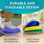 National Geographic Kids Jumbo Balance Stepping Stones – 12 Non-Slip Stepping Stones in 3 Heights with Foam Dice & Play & Learn Cards, Indoor & Outdoor Obstacle Course for Kids Ages 3+ - Image 6