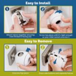 Child Safety Door Knob Cover (4 Pack) Hard-to-Remove Dual-Lock Door Handle Covers for Kids - Reusable Baby Proof Door Knob Locks - Installs Easily, No Tools Needed (White) - Image 4