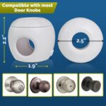 Child Safety Door Knob Cover (4 Pack) Hard-to-Remove Dual-Lock Door Handle Covers for Kids - Reusable Baby Proof Door Knob Locks - Installs Easily, No Tools Needed (White) - Image 7