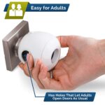 Child Safety Door Knob Cover (4 Pack) Hard-to-Remove Dual-Lock Door Handle Covers for Kids - Reusable Baby Proof Door Knob Locks - Installs Easily, No Tools Needed (White) - Image 10