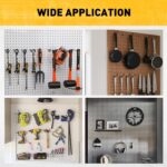 ELEAD 60-Piece 2 Inch Extra Thick Pegboard Hooks, Heavy Duty Peg Board Organizer Accessories, Peg Board Tool Hangers Fit for 1/4" Pegboard Hanging Tools Garage, Workshop, and Craft Storage - Image 8