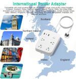 UK Adapters for Travel, UK Power Strip with 4 AC Outlets 1 USB C and 2 USB Ports, UK to US Plug Adapter Type G, UK Outlet Adapter for UK Ireland England Scotland Hong Kong Travel (3ft) - Image 4