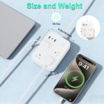 UK Adapters for Travel, UK Power Strip with 4 AC Outlets 1 USB C and 2 USB Ports, UK to US Plug Adapter Type G, UK Outlet Adapter for UK Ireland England Scotland Hong Kong Travel (3ft) - Image 7