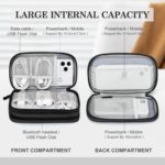 FYY Travel Cable Organizer Pouch Electronic Accessories Carry Case Portable Waterproof Double Layers All-in-One Storage Bag for Cord, Charger, Phone, Earphone Black - Image 4